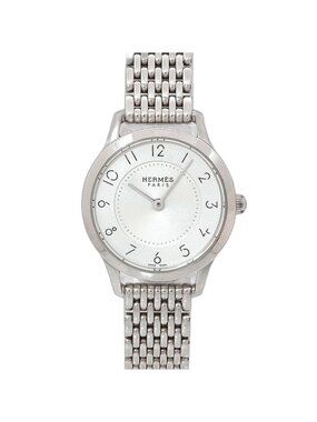 Hermes Slim D'hermes Ca2 110 Watch Silver Quartz